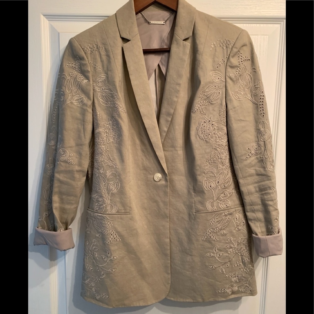 ‘Ellie Tahari’ Embelished Jacket - Taupe